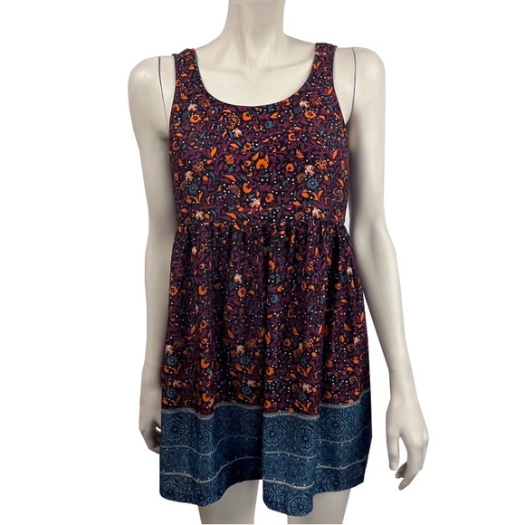 Ecote Dresses & Skirts - Ecote Floral Print Dress - Purple and Blue